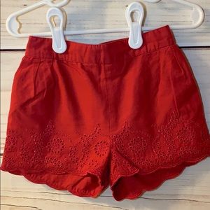 BabyGap red eyelet flat front shorts Sz 3YR